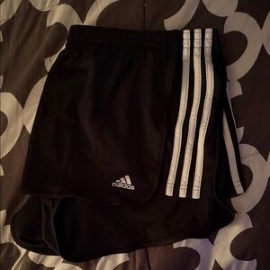 Adidas Black Shorts with White Stripes